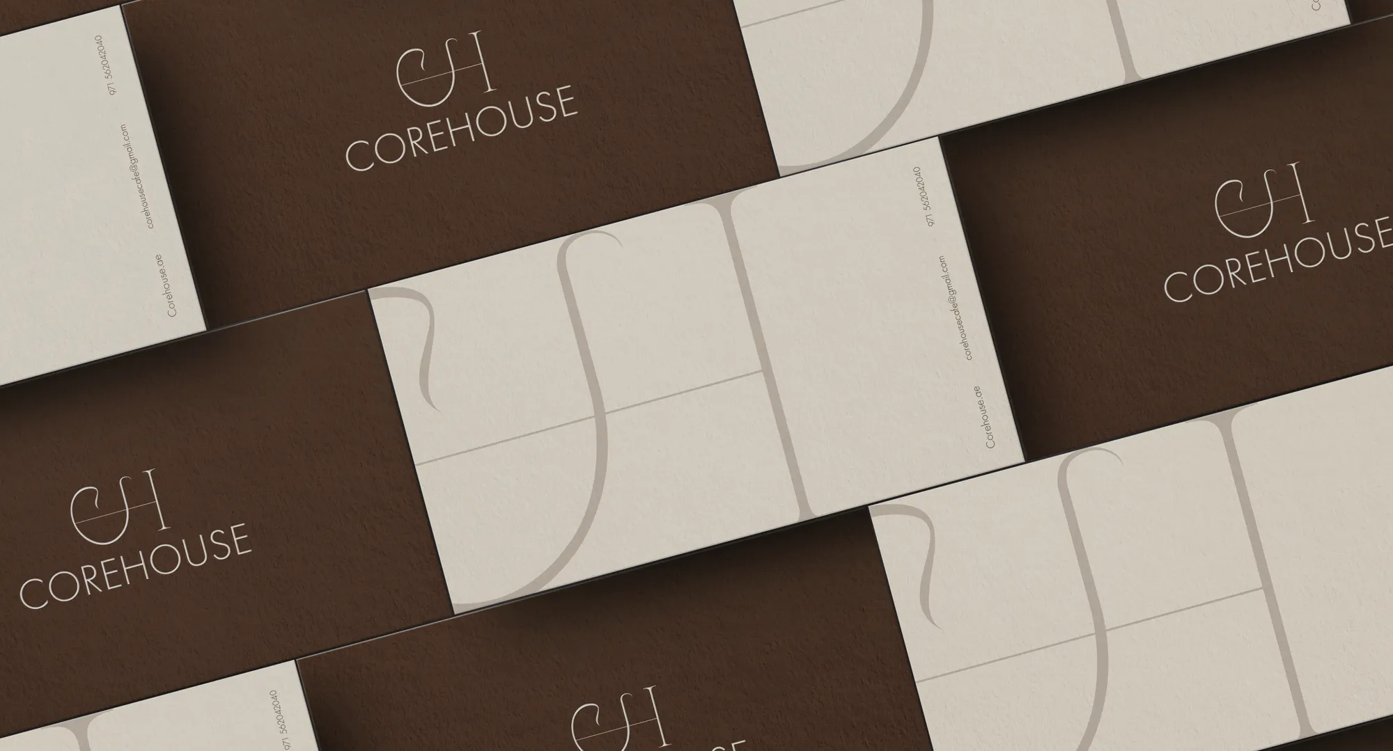 CoreHouse brand palette and typography swatches