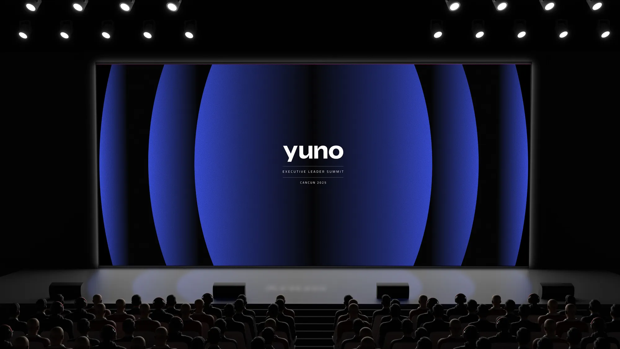 Summit applications — venue branding, print, and motion